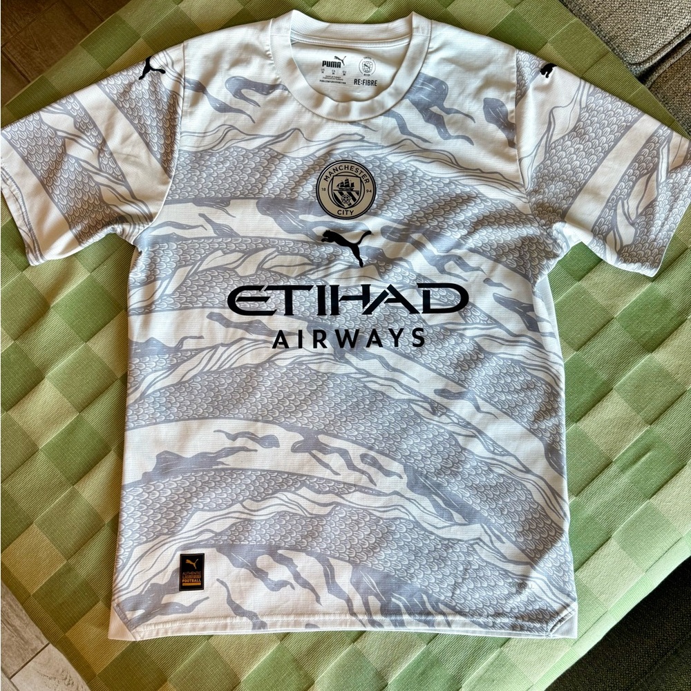 PUMA ETIHAD Sports Casual Round Neck Short Sleeve Tee Sz M
